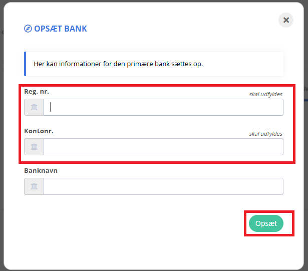 Opret din virksomheds primære bankkonto